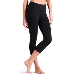 Athleta Leggings Women's Size Small Tall Black Revelation Capri Leggings
